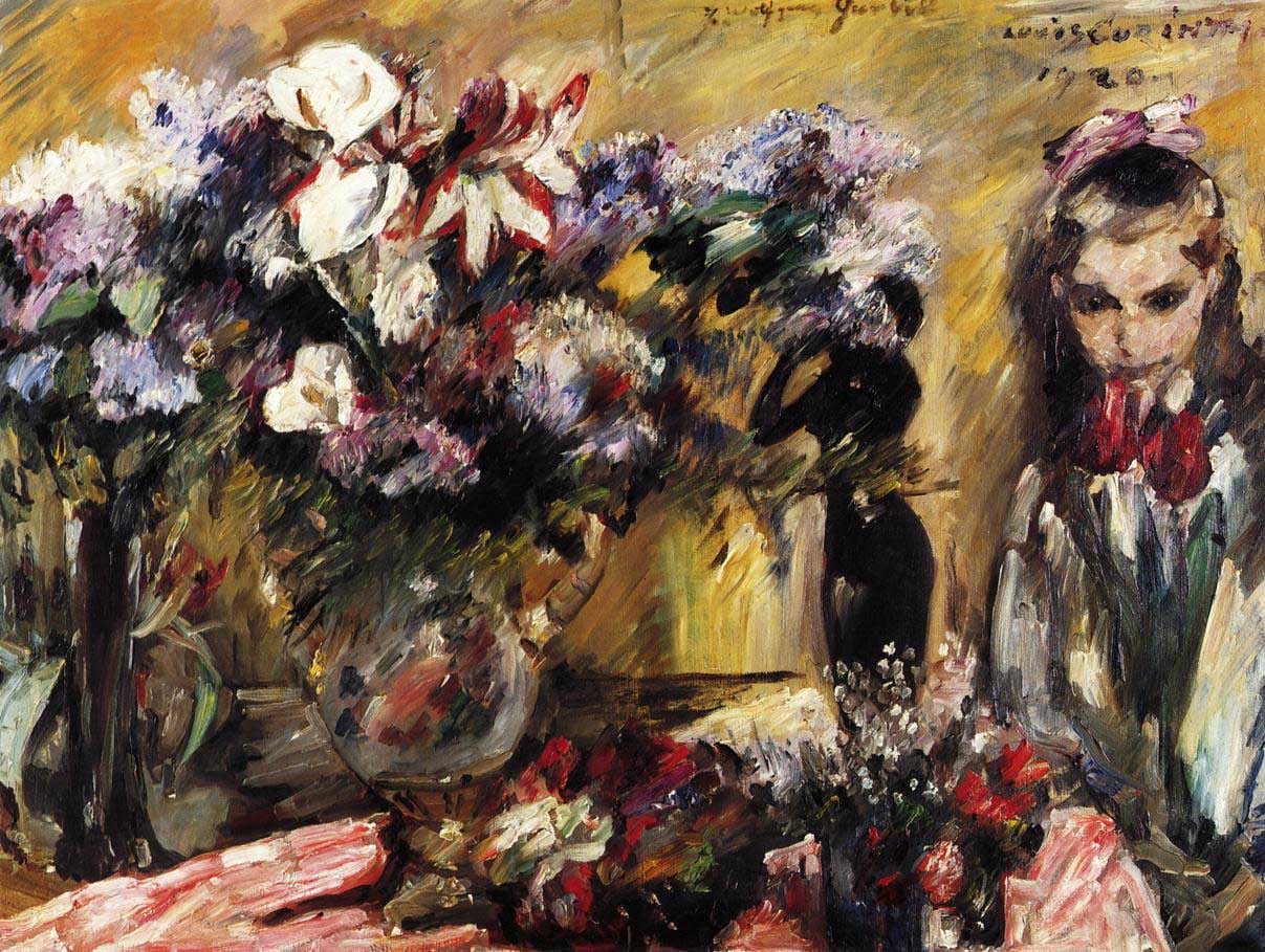 Lovis Corinth Blumen und Tochter Wilhelmine